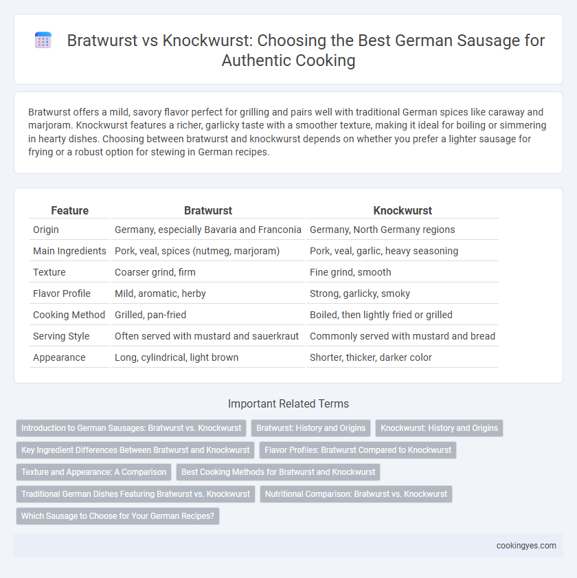 Bratwurst vs Knockwurst: Choosing the Best German Sausage for Authentic Cooking