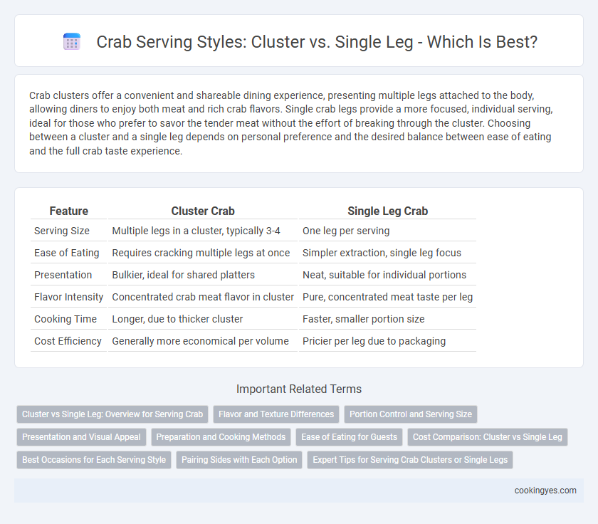 Crab Serving Styles: Cluster vs. Single Leg - Which Is Best?