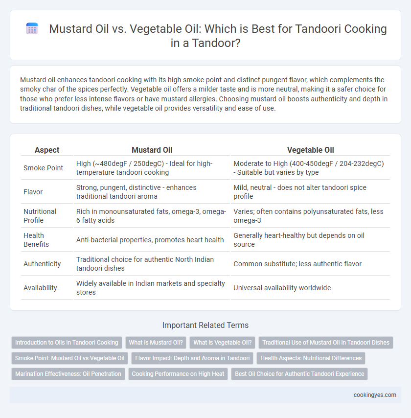 Mustard Oil vs. Vegetable Oil: Which is Best for Tandoori Cooking in a Tandoor?