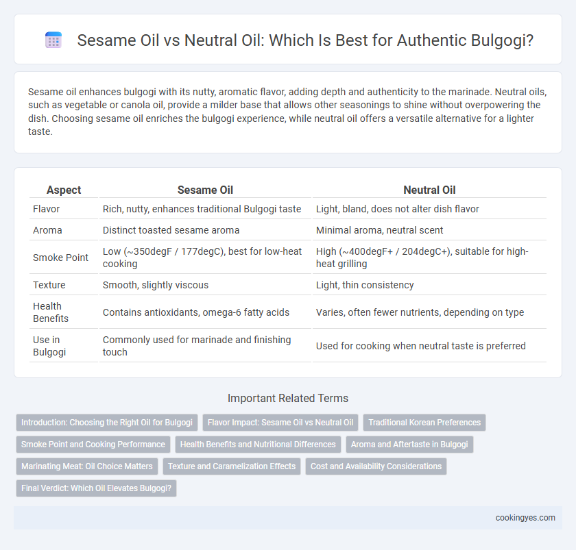 Sesame Oil vs Neutral Oil: Which Is Best for Authentic Bulgogi?