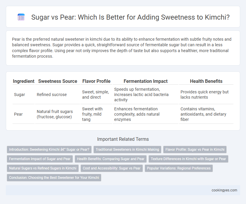 Sugar vs Pear: Which Is Better for Adding Sweetness to Kimchi?