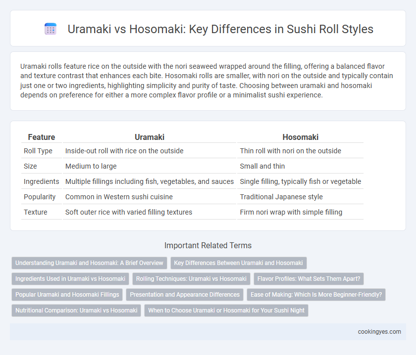 Uramaki vs Hosomaki: Key Differences in Sushi Roll Styles
