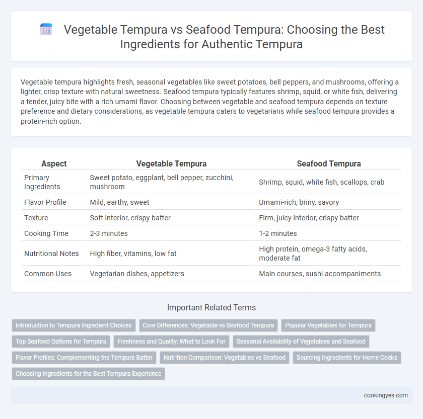 Vegetable Tempura vs Seafood Tempura: Choosing the Best Ingredients for Authentic Tempura
