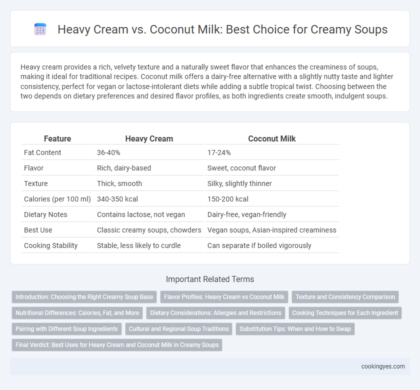 Heavy Cream vs. Coconut Milk: Best Choice for Creamy Soups