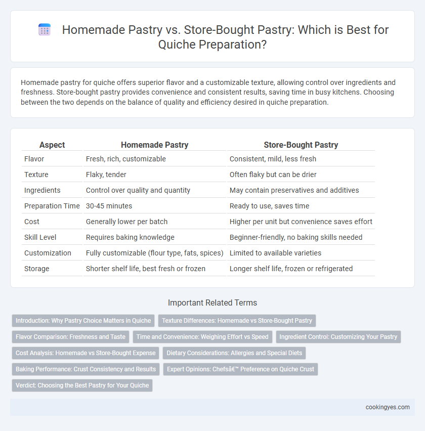 Homemade Pastry vs. Store-Bought Pastry: Which is Best for Quiche Preparation?