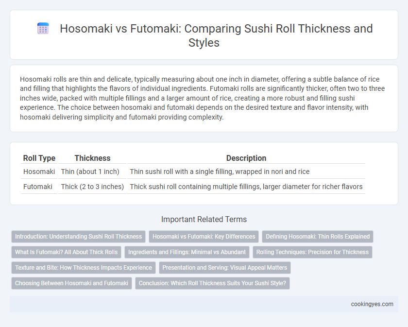 Hosomaki vs Futomaki: Comparing Sushi Roll Thickness and Styles
