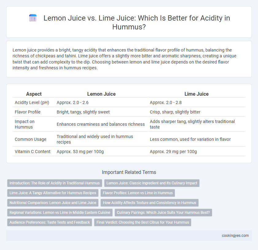 Lemon Juice vs. Lime Juice: Which Is Better for Acidity in Hummus?