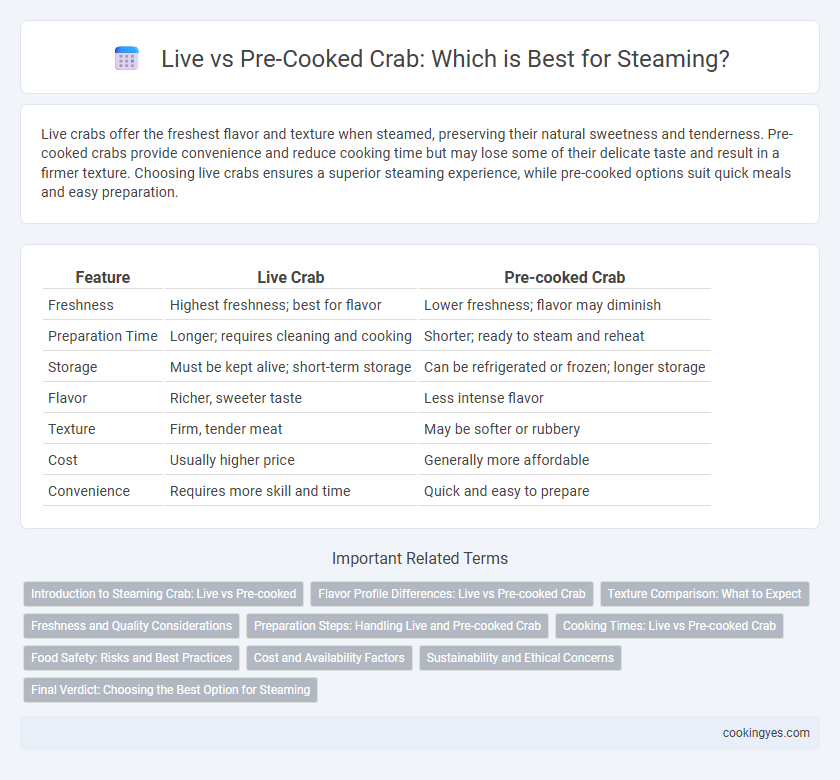 Live vs Pre-Cooked Crab: Which is Best for Steaming?