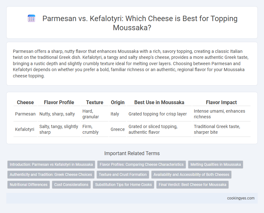 Parmesan vs. Kefalotyri: Which Cheese is Best for Topping Moussaka?