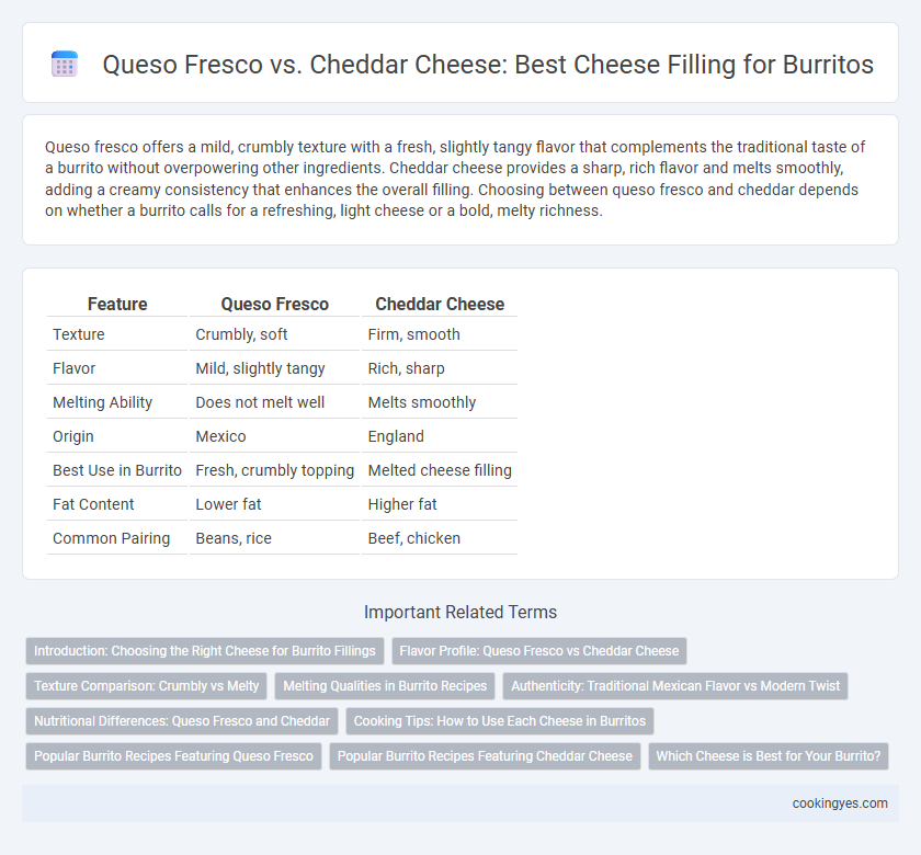 Queso Fresco vs. Cheddar Cheese: Best Cheese Filling for Burritos