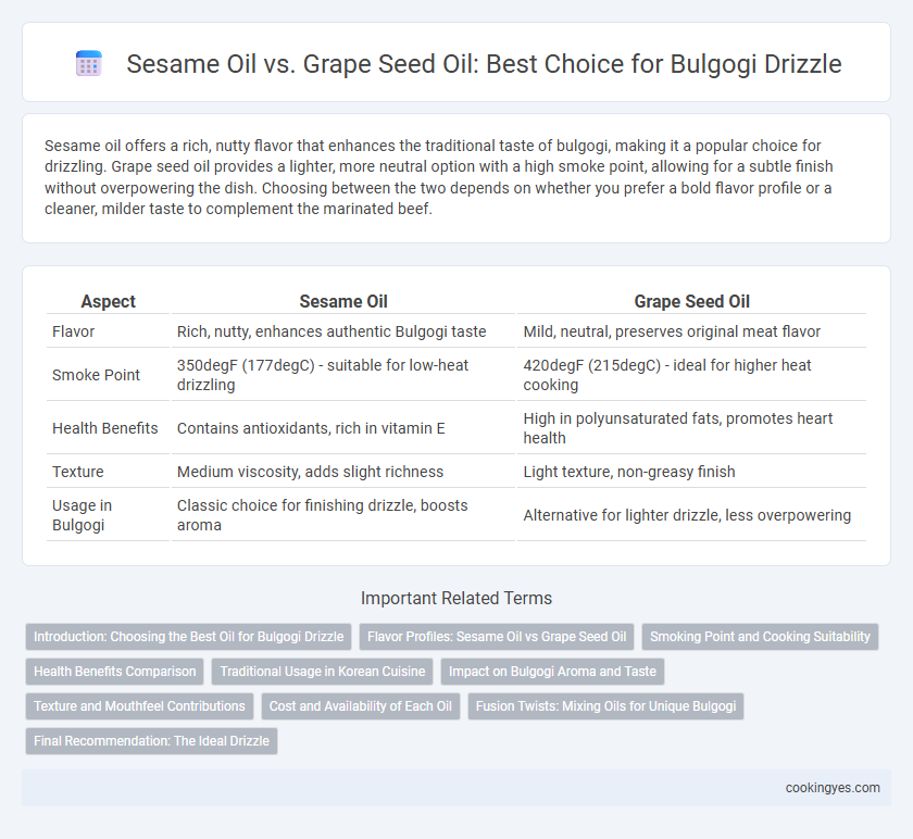 Sesame Oil vs. Grape Seed Oil: Best Choice for Bulgogi Drizzle