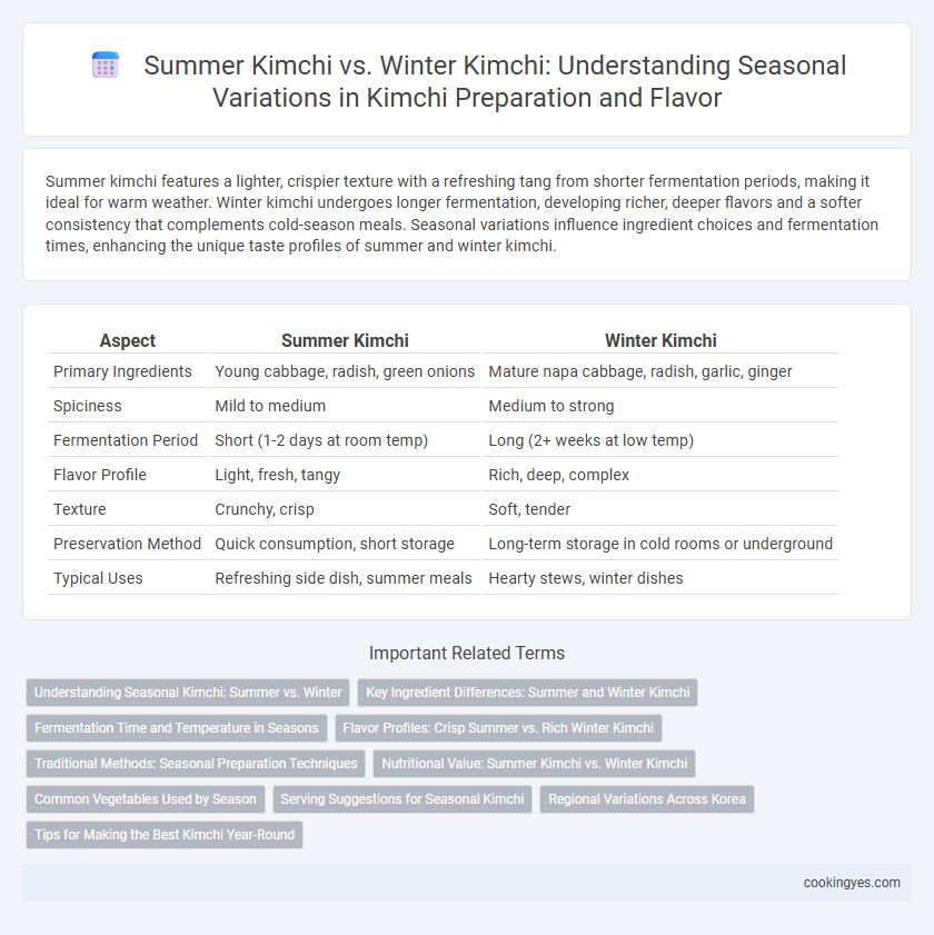 Summer Kimchi vs. Winter Kimchi: Understanding Seasonal Variations in Kimchi Preparation and Flavor