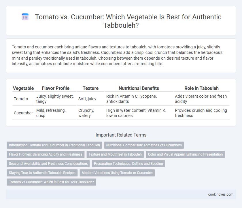 Tomato vs. Cucumber: Which Vegetable Is Best for Authentic Tabbouleh?