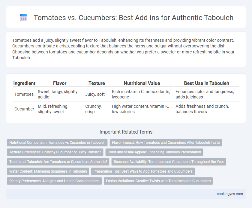 Tomatoes vs. Cucumbers: Best Add-ins for Authentic Tabouleh