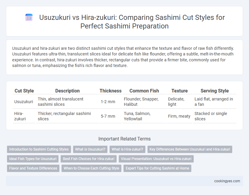 Usuzukuri vs Hira-zukuri: Comparing Sashimi Cut Styles for Perfect Sashimi Preparation