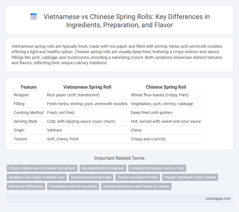 Vietnamese vs Chinese Spring Rolls: Key Differences in Ingredients, Preparation, and Flavor