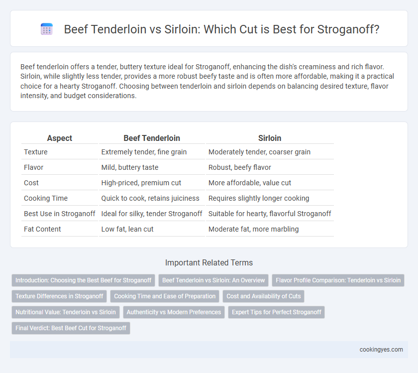 Beef Tenderloin vs Sirloin: Which Cut is Best for Stroganoff?
