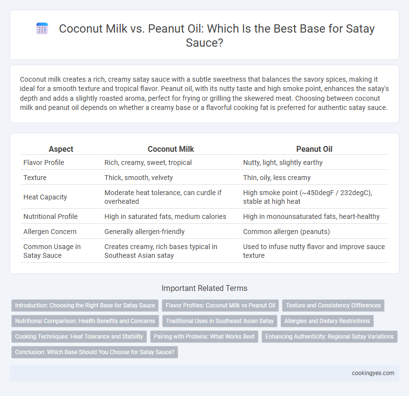 Coconut Milk vs. Peanut Oil: Which Is the Best Base for Satay Sauce?