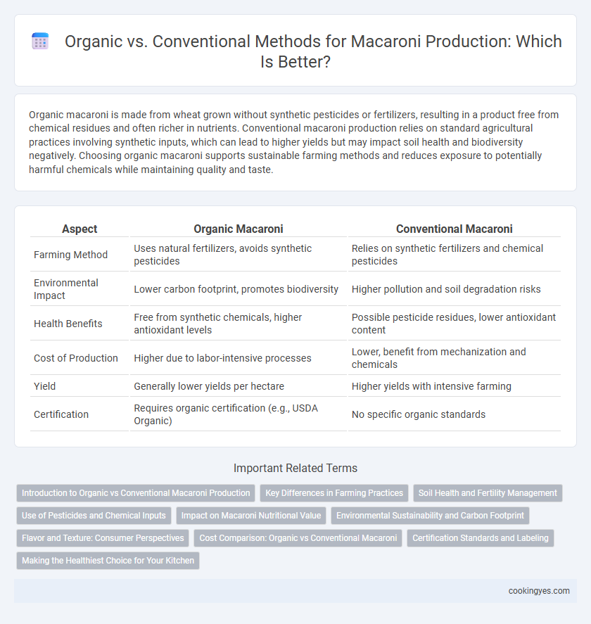 Organic vs. Conventional Methods for Macaroni Production: Which Is Better?