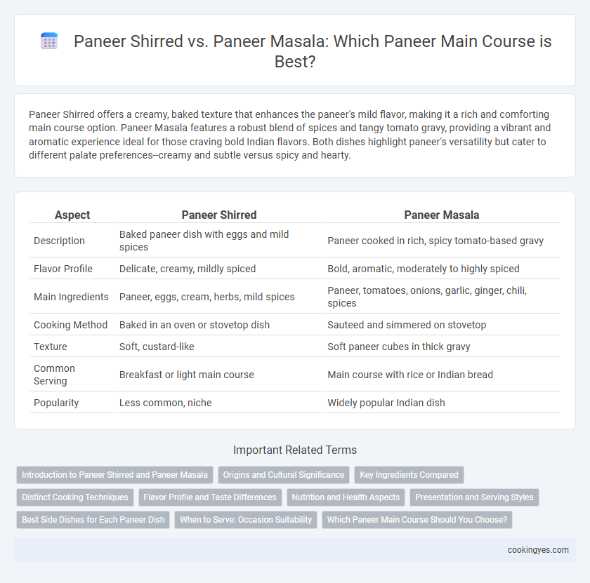 Paneer Shirred vs. Paneer Masala: Which Paneer Main Course is Best?