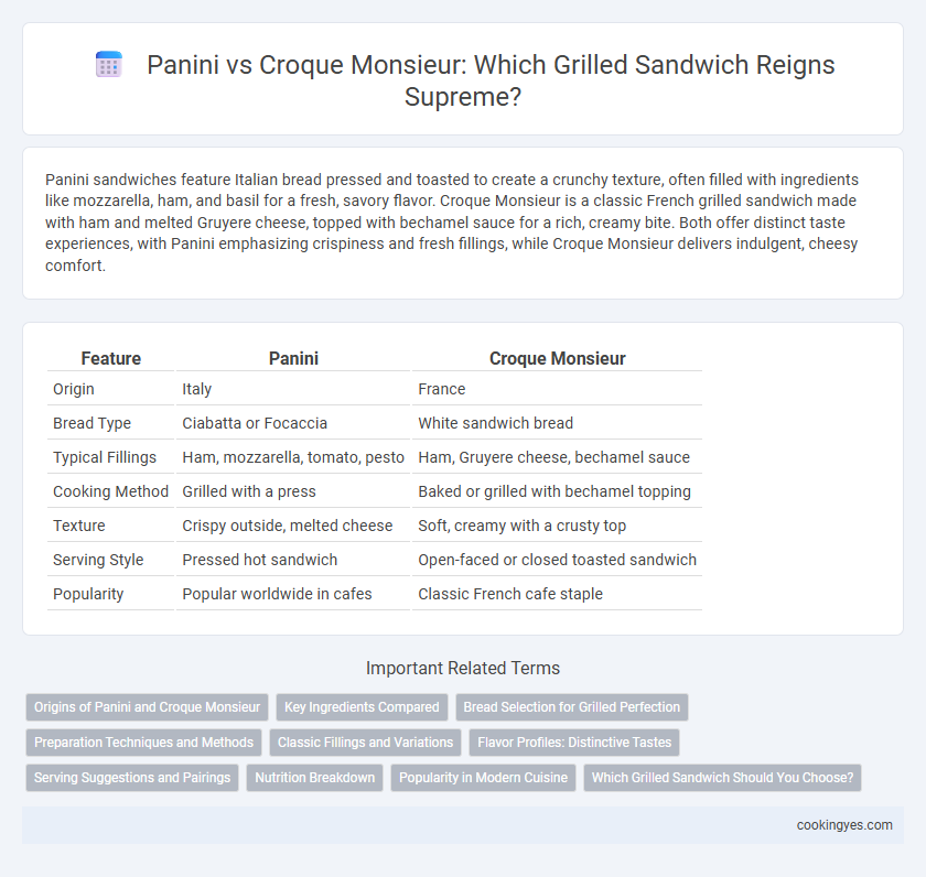 Panini vs Croque Monsieur: Which Grilled Sandwich Reigns Supreme?