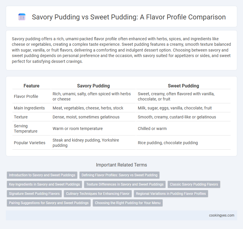 Savory Pudding vs Sweet Pudding: A Flavor Profile Comparison