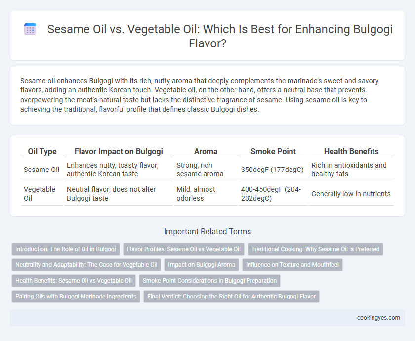 Sesame Oil vs. Vegetable Oil: Which Is Best for Enhancing Bulgogi Flavor?