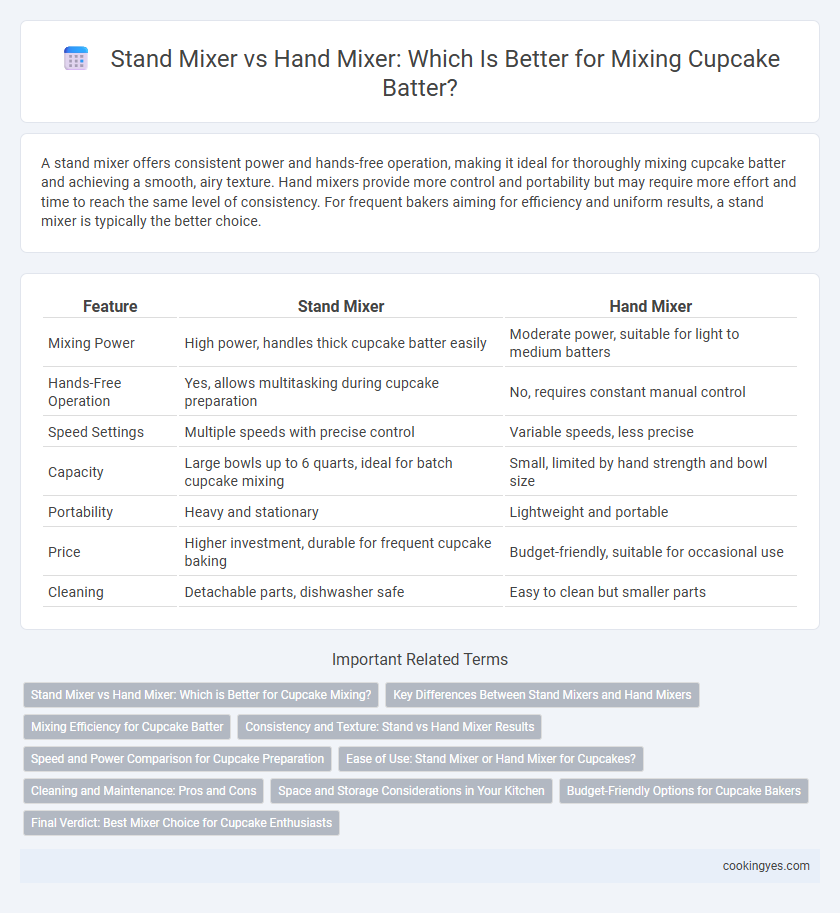 Stand Mixer vs Hand Mixer: Which Is Better for Mixing Cupcake Batter?