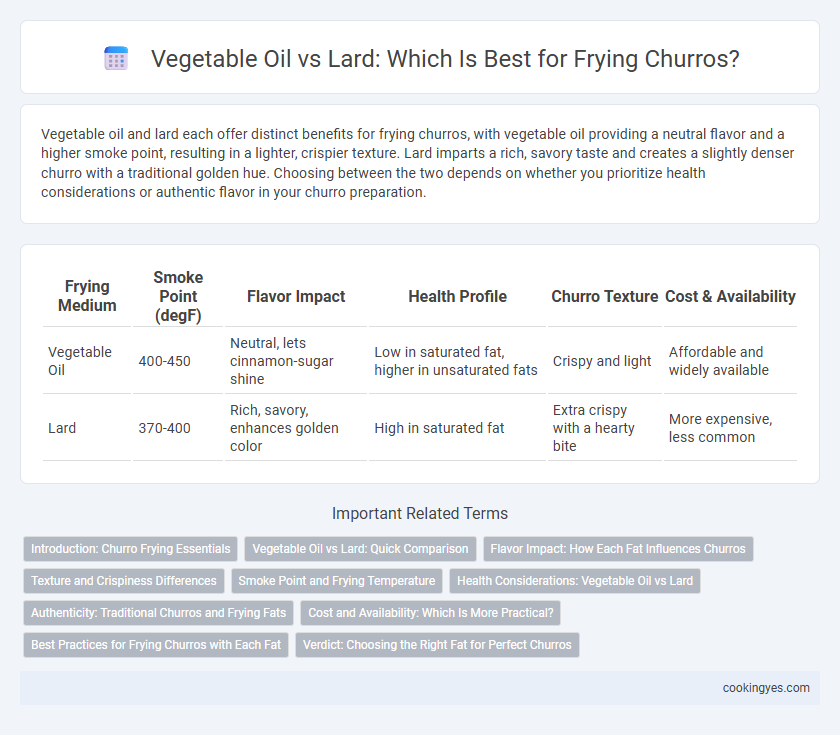 Vegetable Oil vs Lard: Which Is Best for Frying Churros?