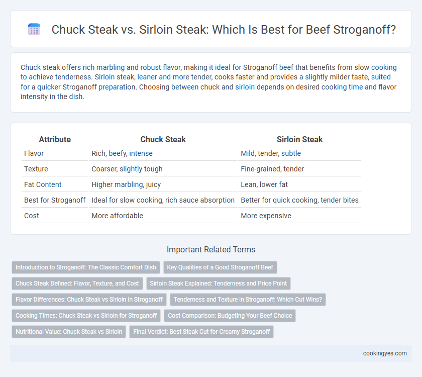 Chuck Steak vs. Sirloin Steak: Which Is Best for Beef Stroganoff?
