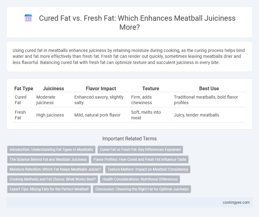 Cured Fat vs. Fresh Fat: Which Enhances Meatball Juiciness More?