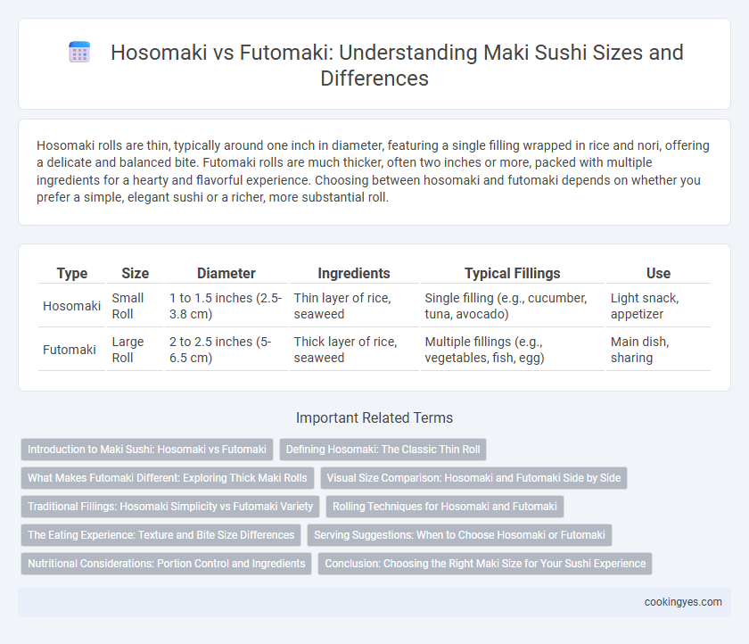 Hosomaki vs Futomaki: Understanding Maki Sushi Sizes and Differences