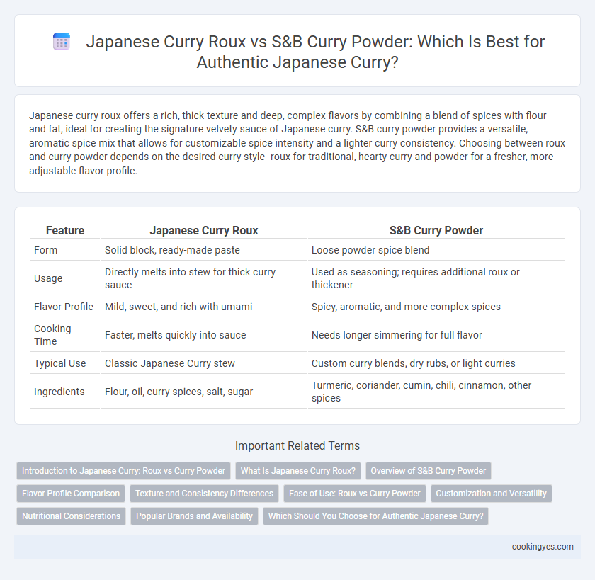 Japanese Curry Roux vs S&B Curry Powder: Which Is Best for Authentic Japanese Curry?