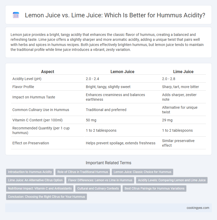 Lemon Juice vs. Lime Juice: Which Is Better for Hummus Acidity?