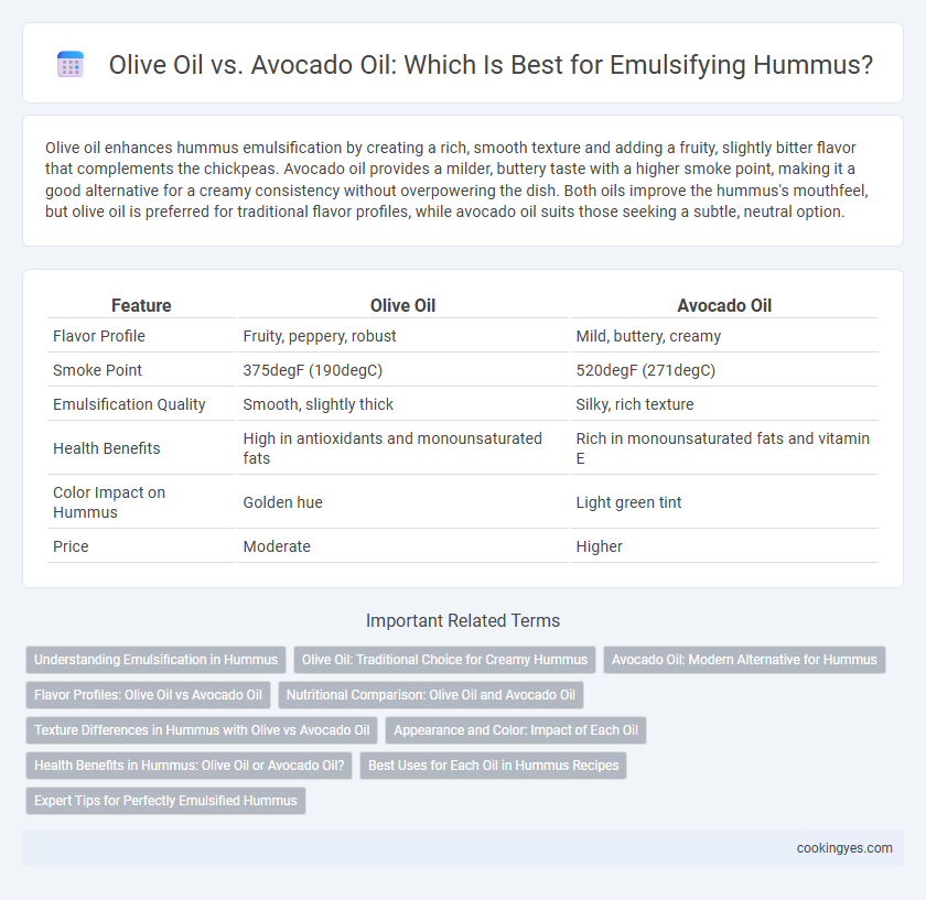 Olive Oil vs. Avocado Oil: Which Is Best for Emulsifying Hummus?