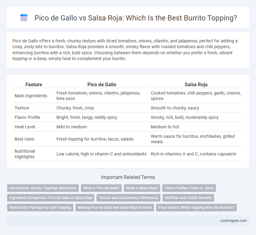 Pico de Gallo vs Salsa Roja: Which Is the Best Burrito Topping?