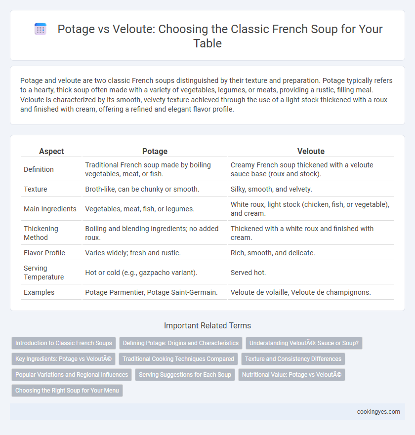 Potage vs Veloute: Choosing the Classic French Soup for Your Table