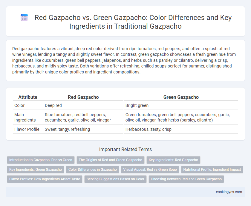 Red Gazpacho vs. Green Gazpacho: Color Differences and Key Ingredients in Traditional Gazpacho