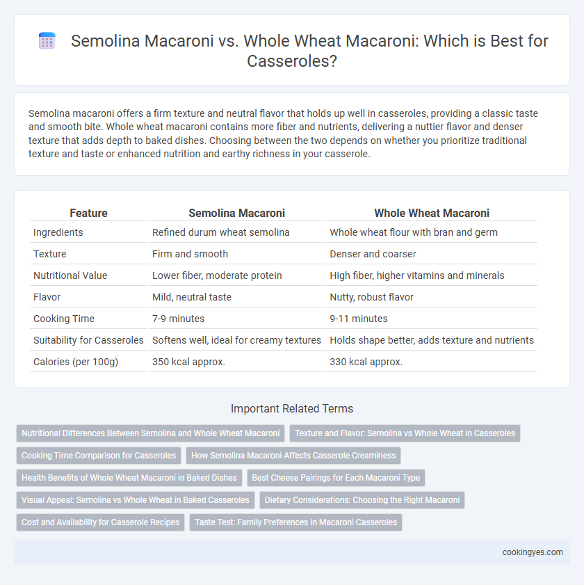 Semolina Macaroni vs. Whole Wheat Macaroni: Which is Best for Casseroles?