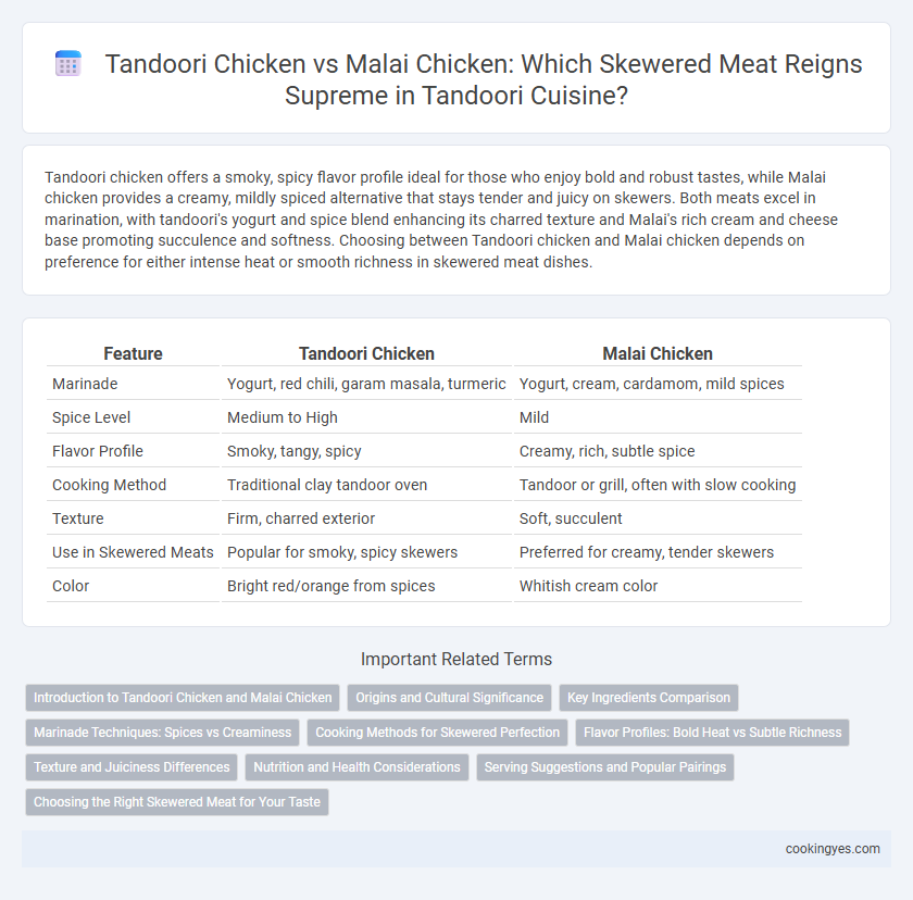 Tandoori Chicken vs Malai Chicken: Which Skewered Meat Reigns Supreme in Tandoori Cuisine?