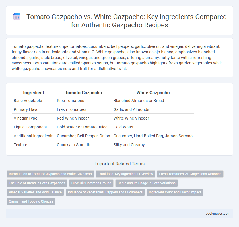 Tomato Gazpacho vs. White Gazpacho: Key Ingredients Compared for Authentic Gazpacho Recipes