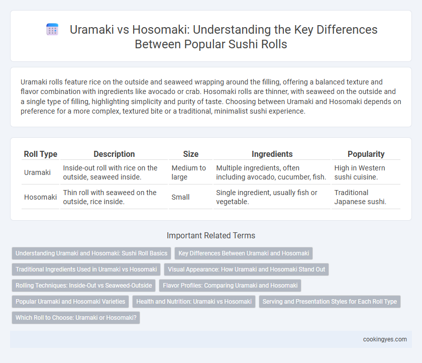 Uramaki vs Hosomaki: Understanding the Key Differences Between Popular Sushi Rolls