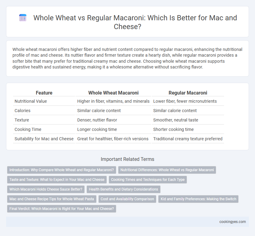 Whole Wheat vs Regular Macaroni: Which Is Better for Mac and Cheese?