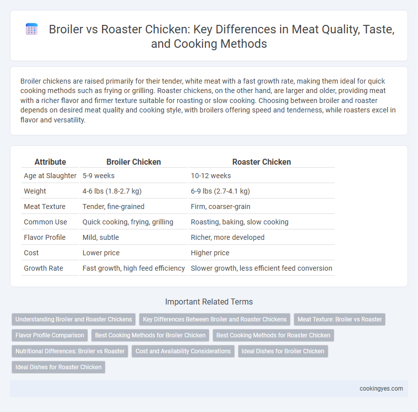 Broiler vs Roaster Chicken: Key Differences in Meat Quality, Taste, and Cooking Methods