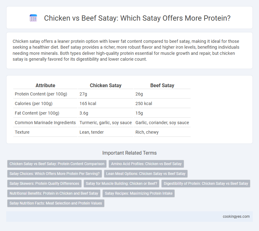 Chicken vs Beef Satay: Which Satay Offers More Protein?