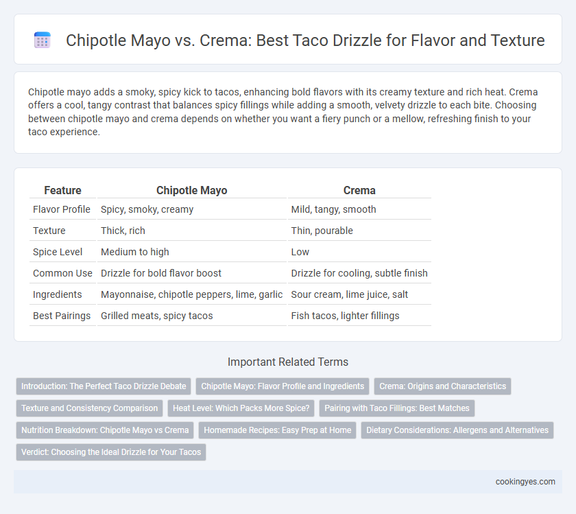 Chipotle Mayo vs. Crema: Best Taco Drizzle for Flavor and Texture