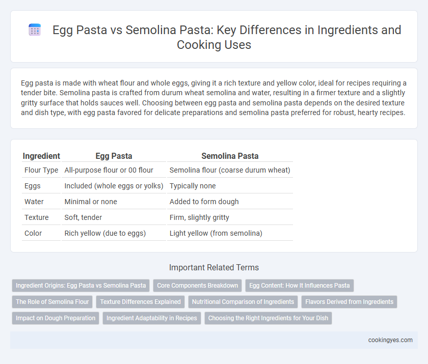 Egg Pasta vs Semolina Pasta: Key Differences in Ingredients and Cooking Uses