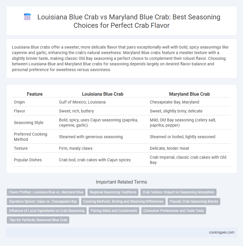 Louisiana Blue Crab vs Maryland Blue Crab: Best Seasoning Choices for Perfect Crab Flavor