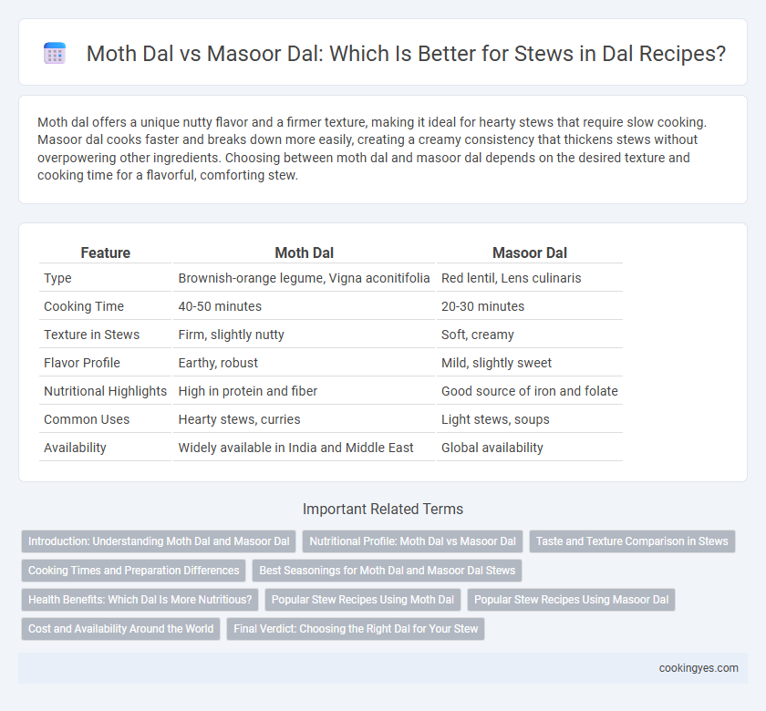 Moth Dal vs Masoor Dal: Which Is Better for Stews in Dal Recipes?