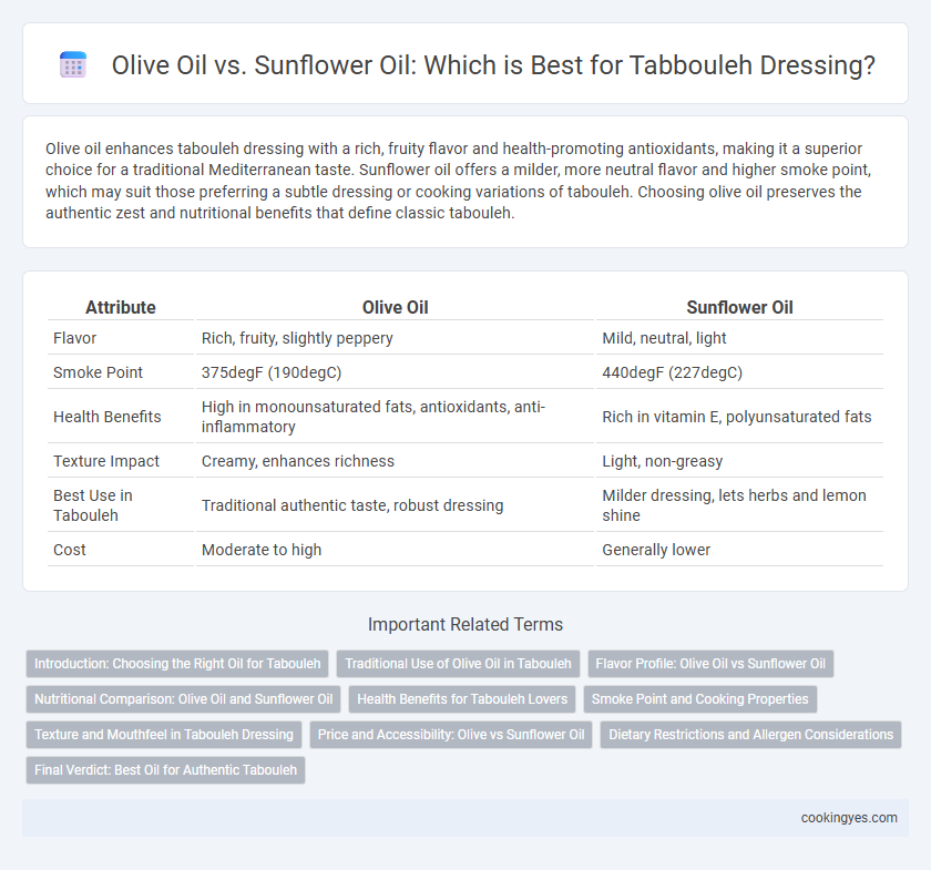 Olive Oil vs. Sunflower Oil: Which is Best for Tabbouleh Dressing?